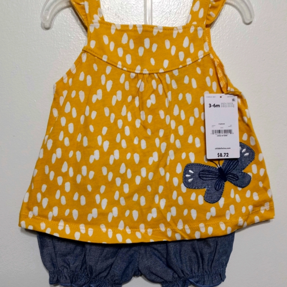 NWT 2 piece Carter's butterfly outfit 3/6m